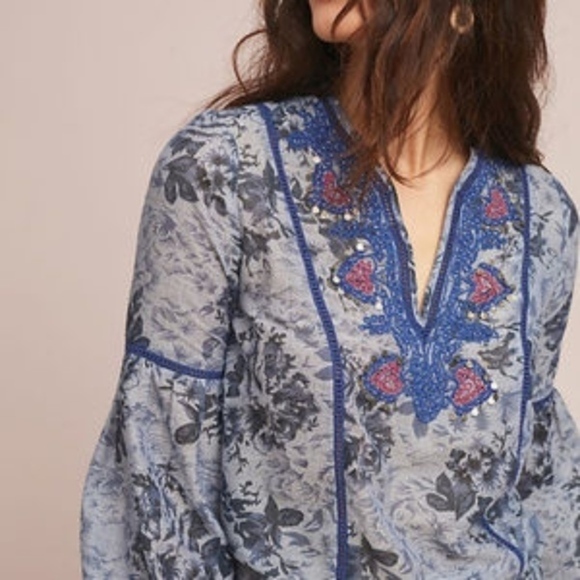 NWOT Anthropologie Ranna Gill Sisario Peasant Top - Picture 4 of 6
